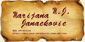 Marijana Janaćković vizit kartica